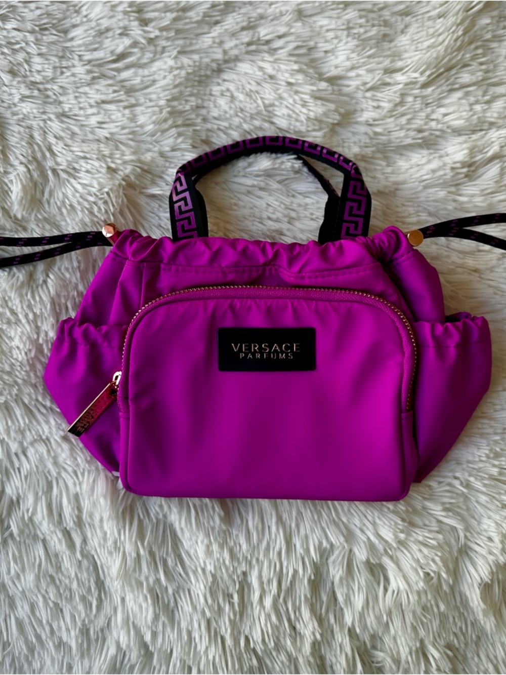 Versace Parfums Fuchsia Pink Purple Mini Cosmetic Bag NWOT